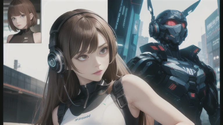 ((highest quality)), ((masterpiece)), ((Realistic)),High Contrast, 19 years old, Redhead girl, Shoulder-length hair,Headphones,cyber punk, リラックスした幸せなface,((非常にdetailedな目)),Very detailed glowing eyes, ((thin)) ,Rubber bodysuit, ( White one piece swimsuit ) ((sexy )) ,Slender figure,textured pixie haircut (((detailedなキャラクターシート, Front view, ~ side面図, 3/4 Views))) (((cyber punkの背景))) Six and a half whole bodies,4K,UltraSharp,Multiple Views of the same character,Charterner v2, One girl, Slender figure, (Headphones),Brown Hair, Long Hair, Orange eyes, Same clothes, Concept Art, detailed_face, line_sketch, plan, Official Art, Official Alternative Costumes, Design style, multi style, detailed character, 4_~ side, original, 8K GC, massive detailed, Multiple Views of the same character, character, technical illustration, Multiple Views,masterpiece,highest quality(masterpiece, highest quality), 32k,(非常にdetailedな美しい女性), Poster,SF,Bauhaus, shape, Abstract,movie Poster, Vintage,Retro,Future Anime,The ultimate map,highlight,Headphones,Very detailed glowing eyes,Cleavage,Complex patterns,Stylish hairstyle,fluorescence((White clothes)),cyber punk