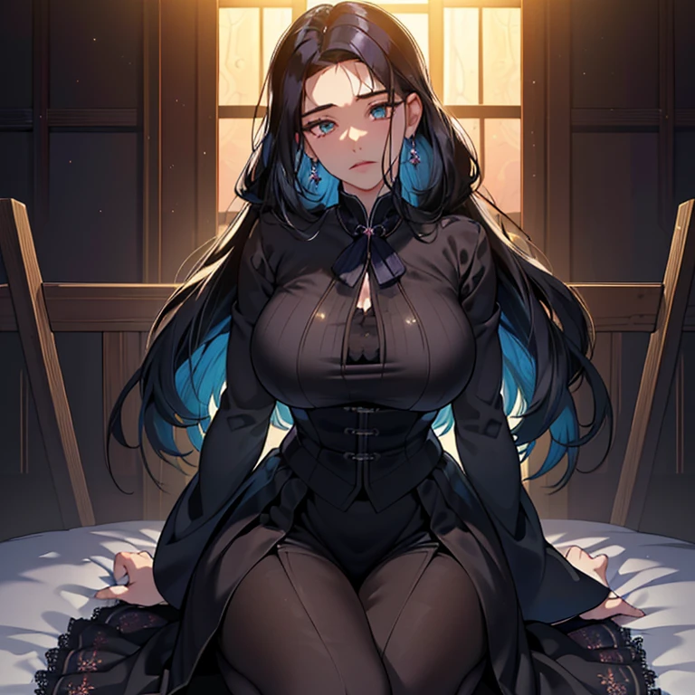 azuma\(azur lane\), \(soft_voice_of_spring\), chinese_clothes;
Azuma \(Azur Lane\); anime - style image of a woman with long black hair wearing a floral dark blue and white chinese dress; laying top-down bottom-up, on bed; qipao; azur lane style; from Azur Lane; long hair; wavy hair; black hair; large breasts; cleavage; black stockings; black pantyhose; black gloves; thick thighs; shaped thighs; super detailed face; super detailed hair; super detailed body; super detailed hands; super detailed fingers; super detailed feet; super detailed toes; super detailed face; super detailed eyes; super detailed iris; super detailed pupils; 
looking at viewer; seductive anime girl; seductive look; sexy pose; full body; (full body shot:1.1); beautiful detailed eyes; beautiful detailed girl; curvy:1.1; dynamic pose; perfect eyes; perfect face; perfect retina; perfect hands; perfect fingers; perfect feet; perfect toes; ultra detail face; ultra detail hair; very detailed eyes and face; 
ambient occlusion; cinematic lighting; field of view; fluid motion; harmony; interconnected elements; movie lighting; photorealistic lighting; realistic shadows; (vibrant colors:1.05); vivid lighting; warm and cool color palette; 
(nsfw) Not Safe For Work;
amazing; trending on artstation pixiv; 8k wallpaper; best quality; CG; detailed painting; fine detail; (High Quality:1.4); high resolution; huge file size; illustration; Intricate Details; masterpiece; (photorealistic:1.4); professional artwork; (raw photo:1.2); reflective art; sharp focus; super detailed; unified; very detailed; extremely detailed artgerm;