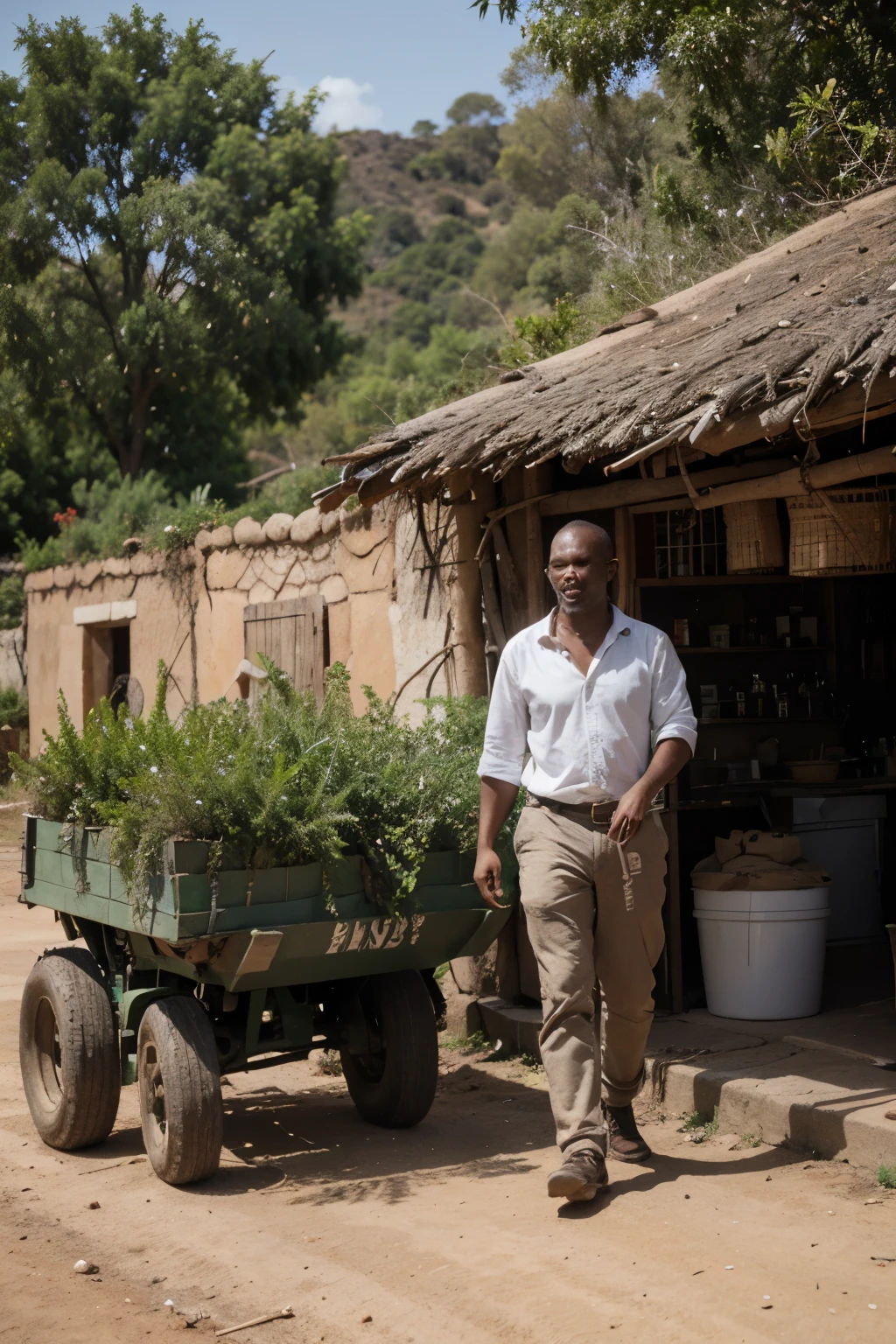 la mineria agricultura y turismo africano animado