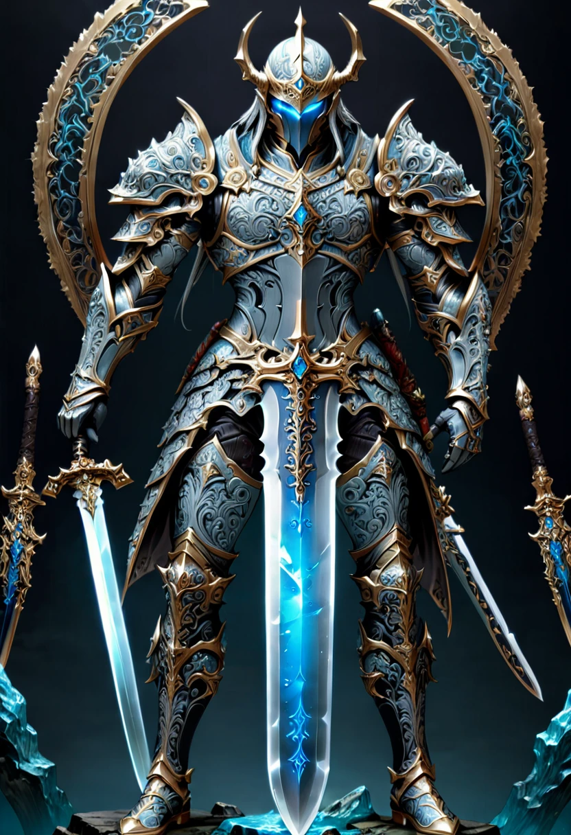 Sworasman, with sword, (masterpiece, best quality, Professional, perfect composition, very aesthetic, absurdres, ultra-detailed, intricate details:1.3)