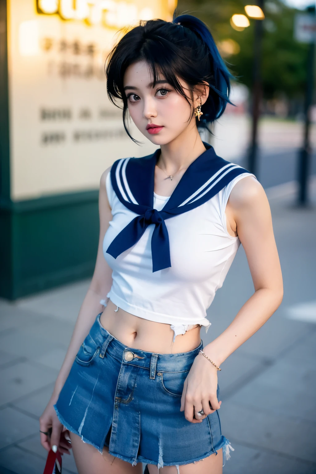 skirt lift,((Best Quality, 8k, Masterpiece:1.3))),nsfw2.5,cameltoe,(see through ,underboob,Torn clothes:1.5,Sailor suit,Miniskirt,openlegs:1.5,Seated,1 Girl,Beauty with slender abs:1.3,(Dark brown hair, bob cut hair,Big:1.2 ), Wet Body: 1.2, Super Detail Face, Detail Eye, Double Eyelids, Tank Top, Shirt Lift,