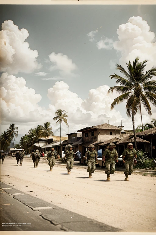 Animation of American soldiers landing in the Dominican Republic in 1916