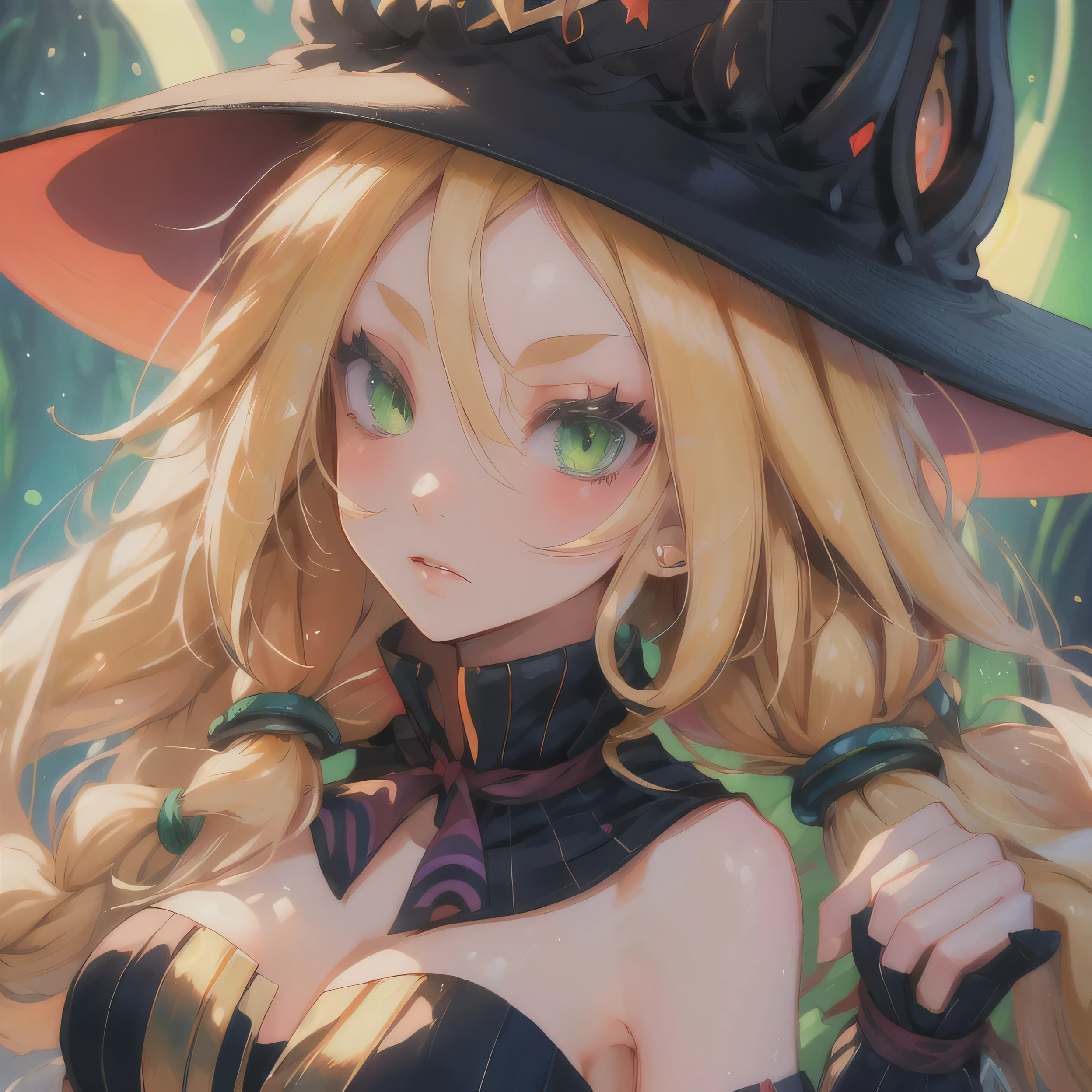 (((Masterpiece))), (((Best Quality: 1.4))), ((Super Detail: 1.4)) , hyper detailed painting of a female Metallia, one girl, hyper detailed face features, expressive face, detailed textures, natural skin shader, volumetrics, warm undertones under her skin, ultra High resolution. long blond hair ,witch hat with an purple eye, twin braids, slim body, green eyes, naked, vaginal or anal sex , cum inflation, sex with dog, furry.
