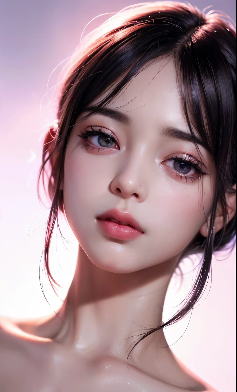 (8k, RAW Photos, Realistic:1.25) ,( Lip gloss, eyelash, Shiny surface, Glowing Skin, highest quality, Ultra-high resolution, Depth of written boundary, chromatic aberration, Caustics, wide lighting, Natural Shading, K-Pop Idols) looking at the audience、With the calm and blissful expression of a goddess,