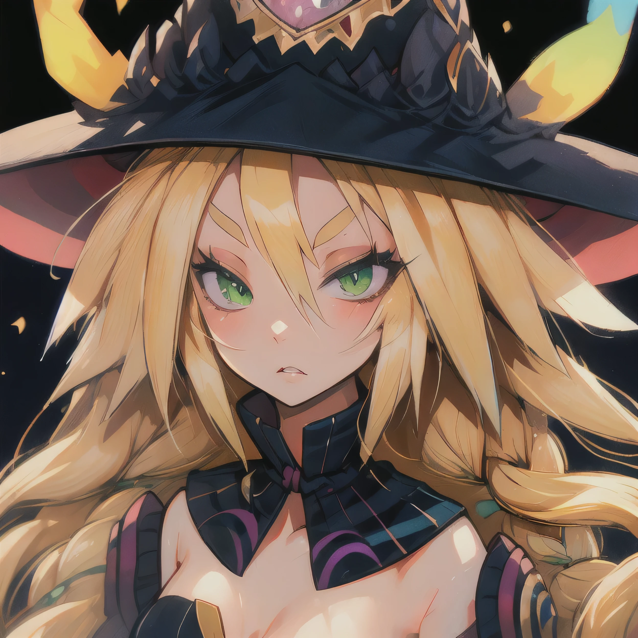 (((Masterpiece))), (((Best Quality: 1.4))), ((Super Detail: 1.4)) , hyper detailed painting of a female Metallia, one girl, hyper detailed face features, expressive face, detailed textures, natural skin shader, volumetrics, warm undertones under her skin, ultra High resolution. long blond hair ,witch hat with an purple eye, twin braids, small slim chibi body, green eyes, naked, vaginal or anal sex , cum inflation, sex with dog, furry.