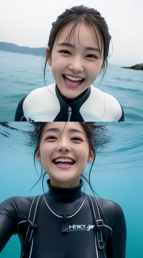 hina kikuchi, Gymnasium Warehouse, ahegao, Sweaty,Wet big, Laughing with tongue out, smile, The nostrils are wide, snot, Making a peace sign with both hands, Gym suit,