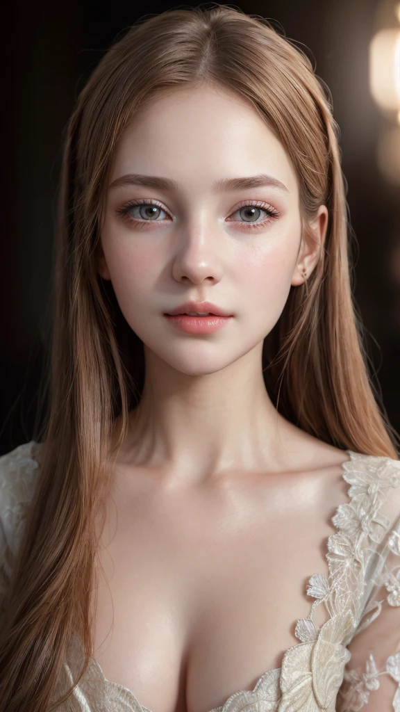 Hyper-realistic portrait of a girl, elegant and sophisticated, shallow depth of field, soft lighting, high resolution, accurate representation, unique, intricate details, natural beauty