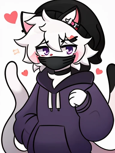 Furry male, eyeliner, eyelashes, (((black eyeshadow))), ((male focus)), lynx, (((purple fur))), (purple hair), furry, cute fangs, cute, medium hair, furry, anime style, fluff, fluffy, thuft, disheveled, realistic fur, detailed, detailed shadows, cheeks fluff, ((fullrender)), (((neck fluff))), <3 eyes, icon portrait, avatar icon, only face, smug face, ((super fluffy)), (upper body), one fang, ((shoulder fluff)), ((shoulder tuft)), ((hairy body)), (((fluffy body))), (((furry body))), thicc thighs, detailed hands, yiffy, teasing face, ((bedroom background)), (((kemono))), ((leg warmers)), ((arm warmers)), upper body, seductive pose, solo focus, ((by jinxit)), pawpads, claws, Bulge, thong, facemask,