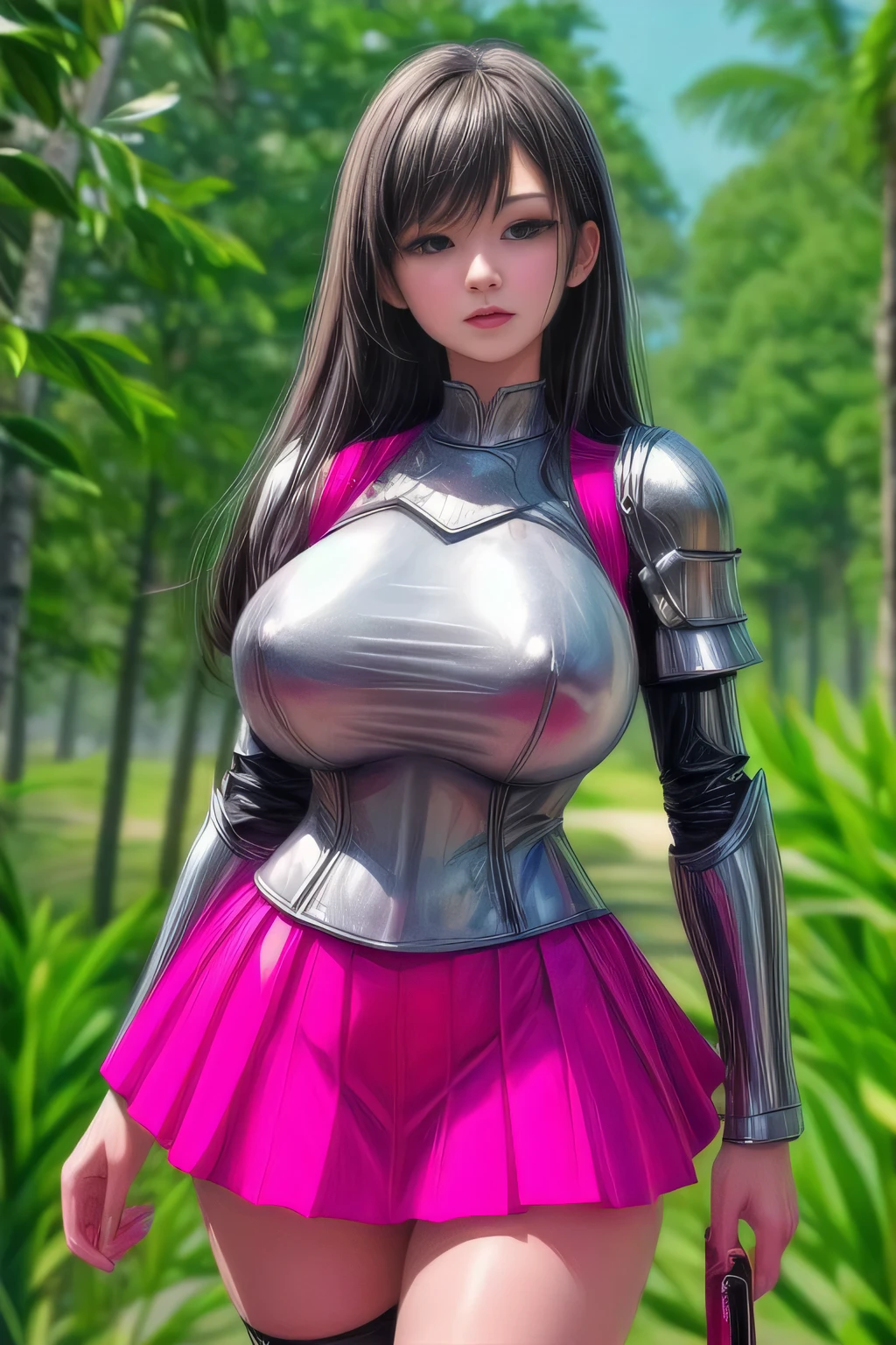 female Swordsman in swordsman skirt armor