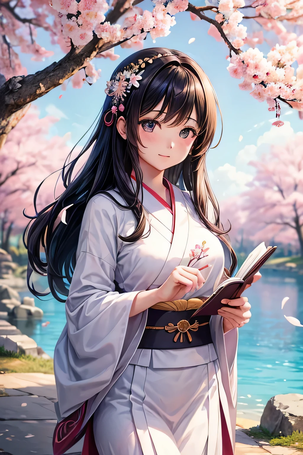 How about a young woman in a stunning Japanese setting, sendo inspirada pelos passarinhos enquanto escreve algo em um papel? 🌸✍️🕊️
Imagina essa cena encantadora: uma garota anime sentada sob a sombra de uma cerejeira em flor, with delicate little birds gently landing on your head. She is focused on writing her words on a paper, while the gentle breeze carries the sakura petals around her. 🌸🕊️📝
Essa imagem seria uma mistura perfeita de paz, Japanese inspiration and beauty. Espero que consiga visualizar essa cena com todos os detalhes! 🌸✍️🎨