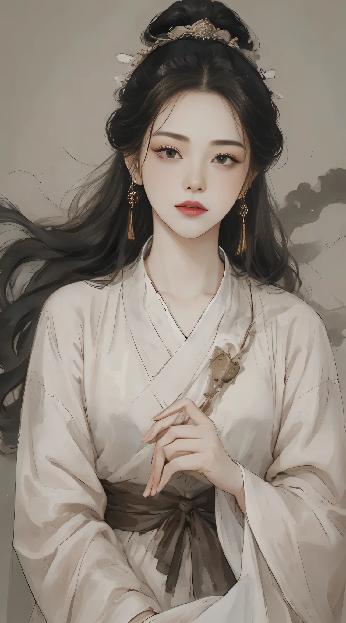 official art, Unity 8k wallpaper, ((Surrealism) (Surrealism)), (3D), Ultra Detailed, Beautiful and beautiful, masterpiece, best quality, (Zentangle, dispute, twist), (Fractal Art: 0.5), (whole body Character Design, whole body: 0.3), 2 Girls, Delicate eyes, (Delicate skin, Enlarged skin pores) (long white hair), Strapless, Mecha net armor girl, Beautiful white girl, Weapons in hand, Chinese, Unobscured, black and white, Martial Arts, China Cyberpunk Architecture, Movie Lighting, whole body character design, whole body: 0.3), China, (Dream: 1), (silk: 1), Sky and China Dragon, China Phoenix, (Smile: 1.5), (China Gods),Larger breasts,