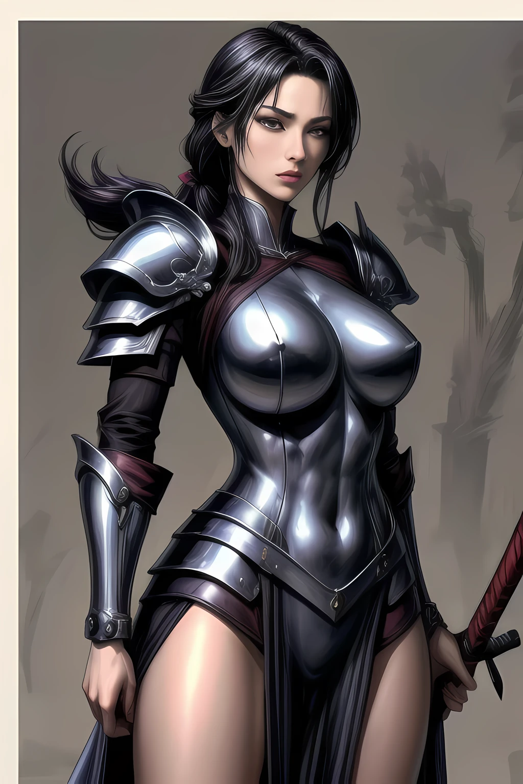 female Swordsman in swordsman armor