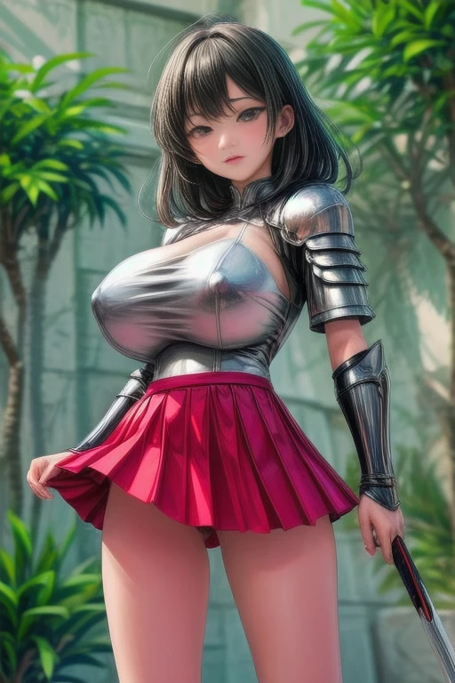 female Swordsman in swordsman skirt armor