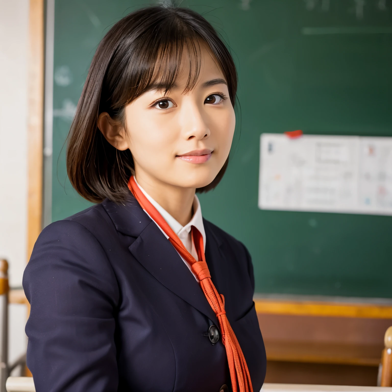Asian woman teacher tied
