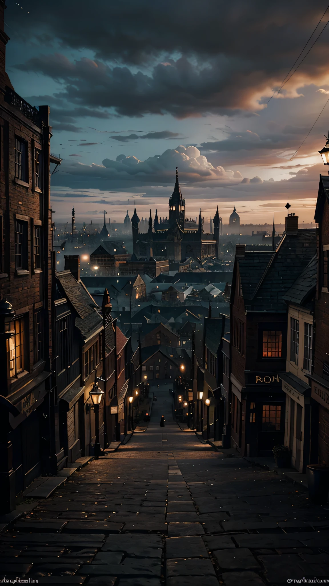yarnham city, bloodborne, view over the whole city