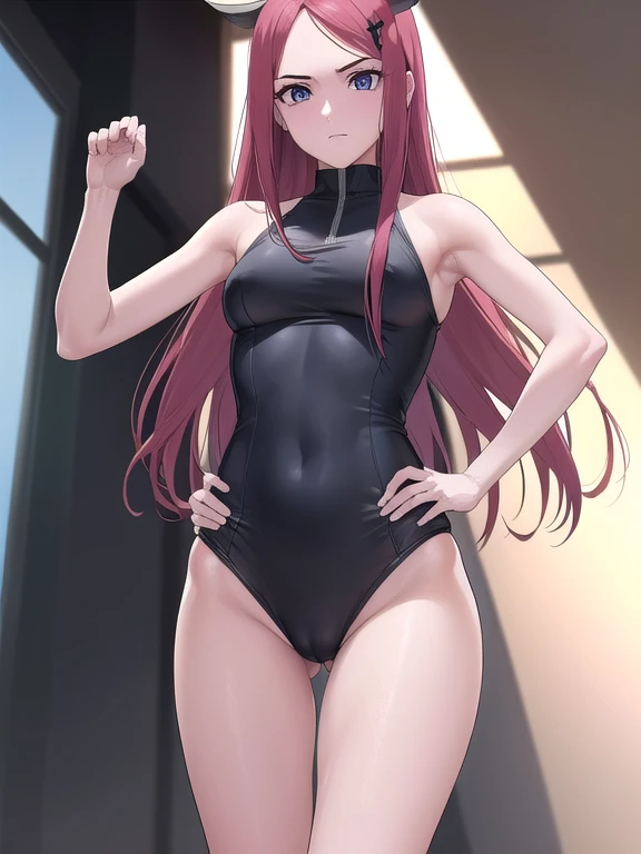 kushina, kushina, pelo largo, adorno para el pelo, cabello rojo, Pinza para el cabello, (ojos grises:1.5),
ROMPER (sujetador con cordones, Ropa interior con cordones), hombro desnudo, bikini ROMPER standing,(cameltoes),ROMPER Blushing, sonriendo avergonzado, ROMPER (Mostrar ambas axilas), brazos behind Cabeza
ROMPER looking at viewer, cuerpo completo,brazos_arriba_Cabeza,(tiro de vaquero:1.5),
ROMPER indoors,
ROMPER (obra maestra:1.2), Mejor calidad, high resolution, fondo de pantalla de unidad 8k, (illustration:0.8), (hermosos ojos detallados:1.6), cara extremadamente detallada, Perfect lighting, cg extremadamente detallado, (manos perfectas, perfect anatomy), ROMPER Dynamic Pose