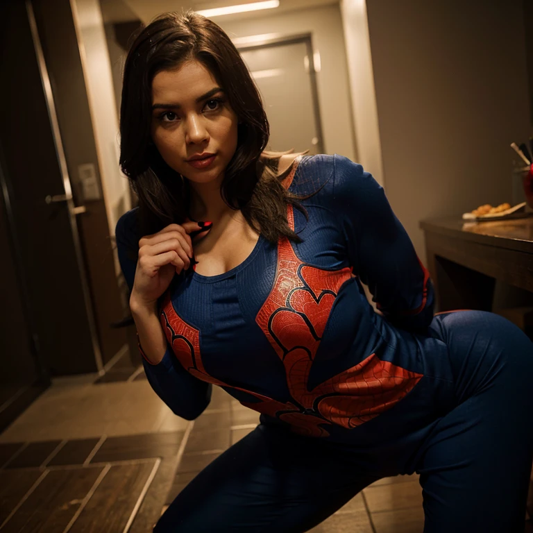 spider-woman with big breast totally undress