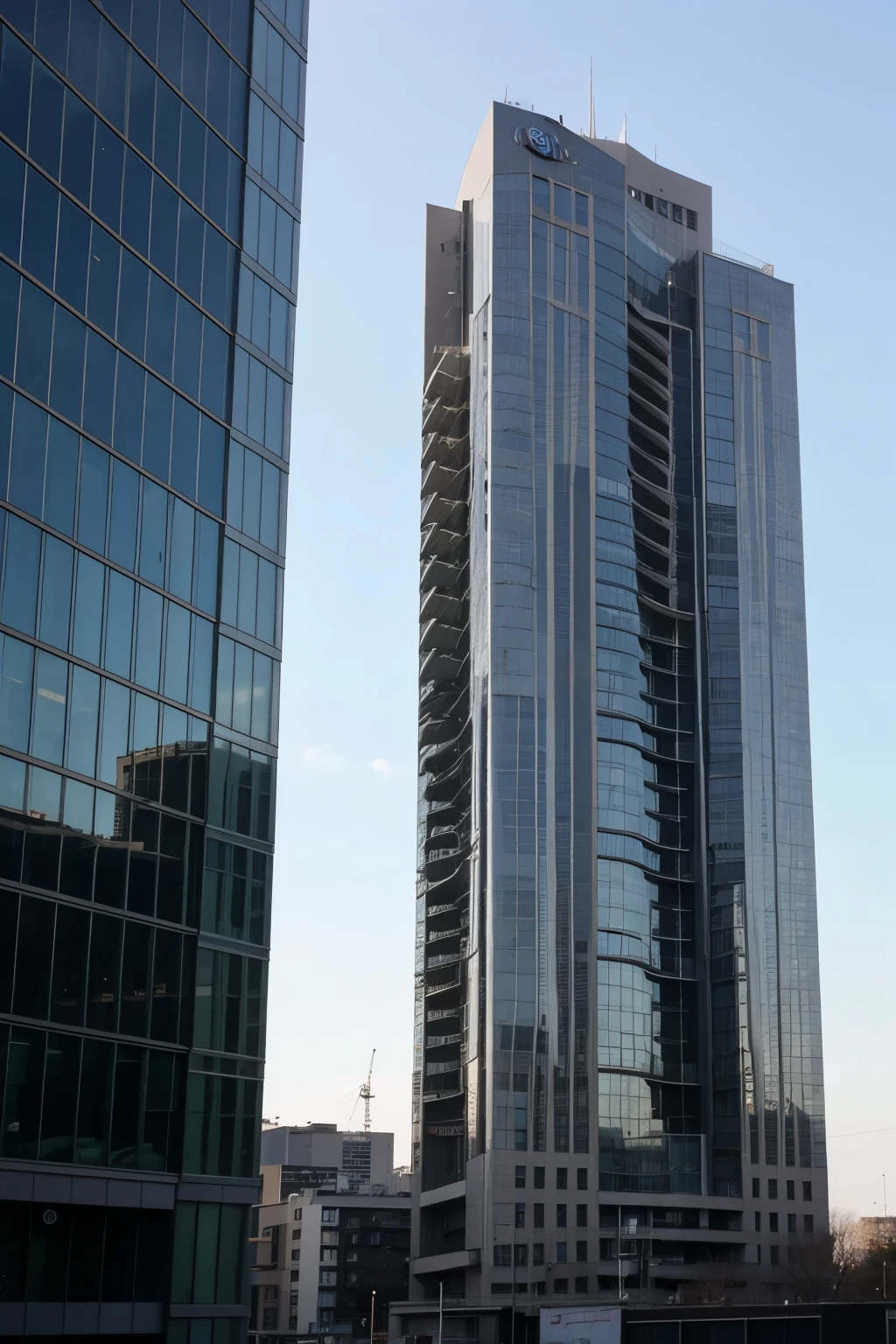 A modern tall building. The image should be minimal, clean
