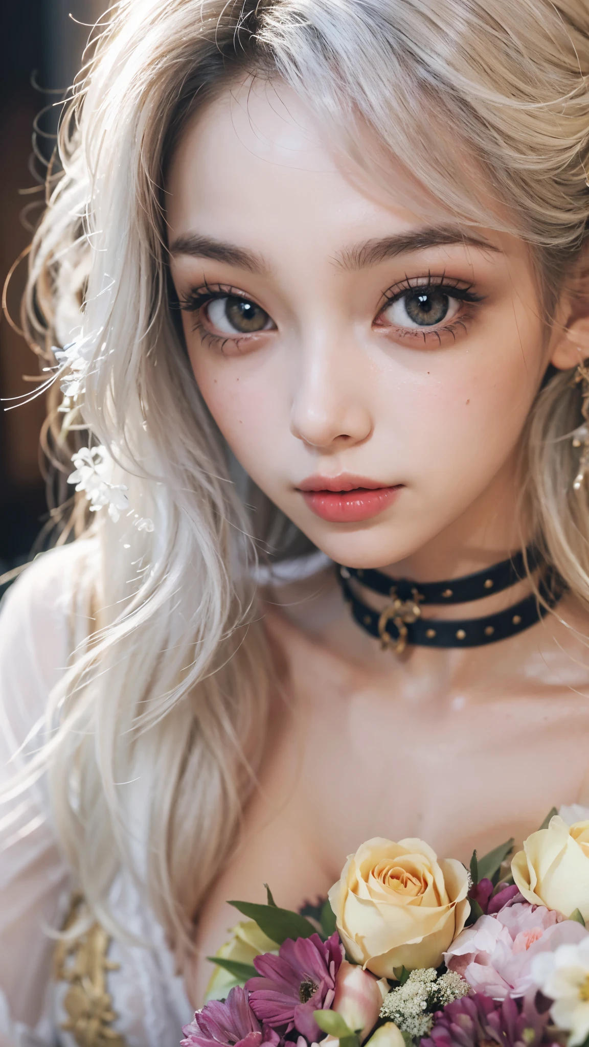 (((Holding a bouquet))),(Emo art:1.6)、Ulchan-6 (8K、RAW Photos、highest quality、masterpiece:1.2、RAW Photos)、Portrait、High-resolution RAW color photos、professional photo、Super-resolution、8K、(Reality、Actual photo:1.3) )、1 person、(((Ultra Definition)))、Very detailedで美しい、Very detailed、Great details、Perfect bodyのかわいいベイビー: 1.4、Slim big tits: 1.2、whole body画像、Great details、Perfect and cute body beauty:1.4、Slim big breasts:1.2、Glowing Skin、Glossy lips、High resolution face and skin textures、Fine grain、double eyelid、Very detailed、((Skin Radiance:1.2))、((Bust H cup: 1.2、Super big boobs:1.2、Breasts that are too big:1.2、Milk that seems to tear:1.2))、(((Big Tits:1.4))))、(Beautiful Abs)、(((Plump Breasts 1.4) ) )、((Beautiful Skin:1.3)))、(high resolution chest、Happy expression)、((sheer lingerie:1.3))、((embroidery:1.1) )、・High quality:highest quality:1.4、Ultra-high resolution、Photorealistic:1.4、8K UHD、RAW shooting、Sharp Focus:1.3、real skin texture:1.3、Film Grain:1.3、High Quality Textures、High-definition CG、High Quality Shadows、Depth of the subject being written、Ray Tracing、High pixel count、Clear details、Clear images、Natural color reproduction、noise reduction、High fidelity、Software Improvements、Upscaling、Optimized Algorithms、Professional Retouching、Bokeh、Movie Lighting、Shining Light Other Uncategorized: whole body、Generating images taken from a distance A position slightly away from the subject、Generates an image from an angle where the subject can be seen from a position slightly away from the camera、Generate an image with a background、Attract your subject、Adjust the scale and size of the subject、Expressing a sense of tension 、Appeal to specific features or expressions of your subject、Emphasize the tension、Human behavior and function: masterpiece、Side light、(Live Shooting、realism: 1.8)、Main display of the viewer/Part of yourself or someone else: Delicate illustrations: 1.3、masterpiece 、One Girl、One Girl、Beautifully detailed eyes and face、、Very detailedな、Magnificent digital photography、Beautiful eyes in every detail、Cute Kpop Girls、Faces of Ulsan, Korea、Ulsan-6500-V、Pure erotic face_v1、Shining Eyes、cheek、 Glossy lips、Perfect body、short hair and tanned skin、Bare Breasts、elegant、HDR 品質の少女の 8K Portrait、masterpiece、Annoying posture、Sexy pose、Breast emphasis、(((Super big boobs))) 、Peach plump lips、Shoulder-length brown hair、Heart shaped face、Almond-shaped eyes、Straight nose、Deep philtrum、No bangs、Huge breasts、Beautiful eyes in every detail、 - Casual clothing and accessories: ((((( Gravure idol)))))、(((((whole bodyセクシーなデザインの下着)))))、(((((My chest is about to burst)))))、(((( View of the rising sun)))))