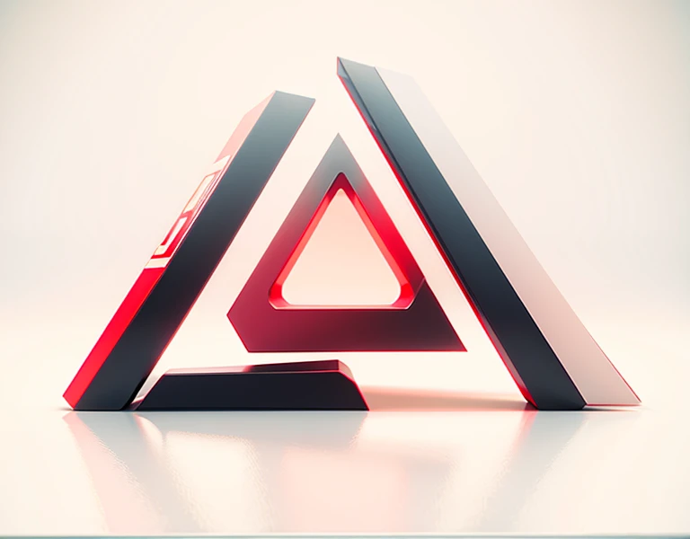 Icon logo, red, 3d, 8k, full detail