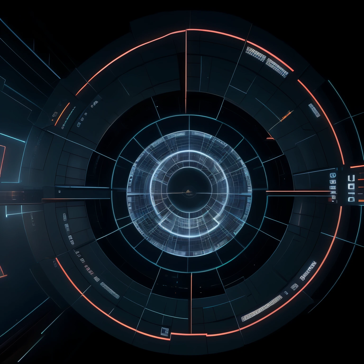 a close up of a futuristic futuristic design with a circular shape, tron legacy setting, cyber background, sci-fi movie cinematic frame, colors of tron legacy, holographic interface, sci fi data readouts, technological screens, motion graphics, hd vfx - 9, close establishing shot, first person shooter game hud, background of digital greebles, animation key shot