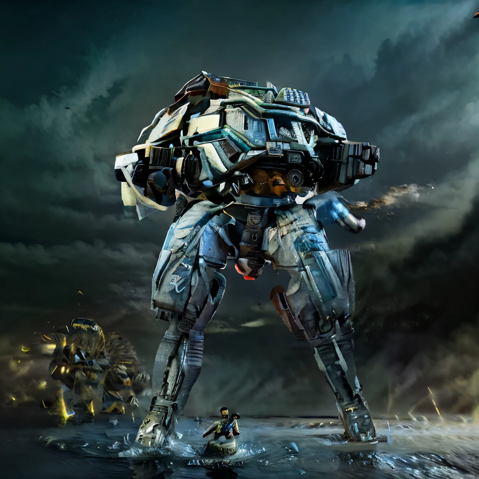 Create a super advanced giant robot with Pacific Titans design