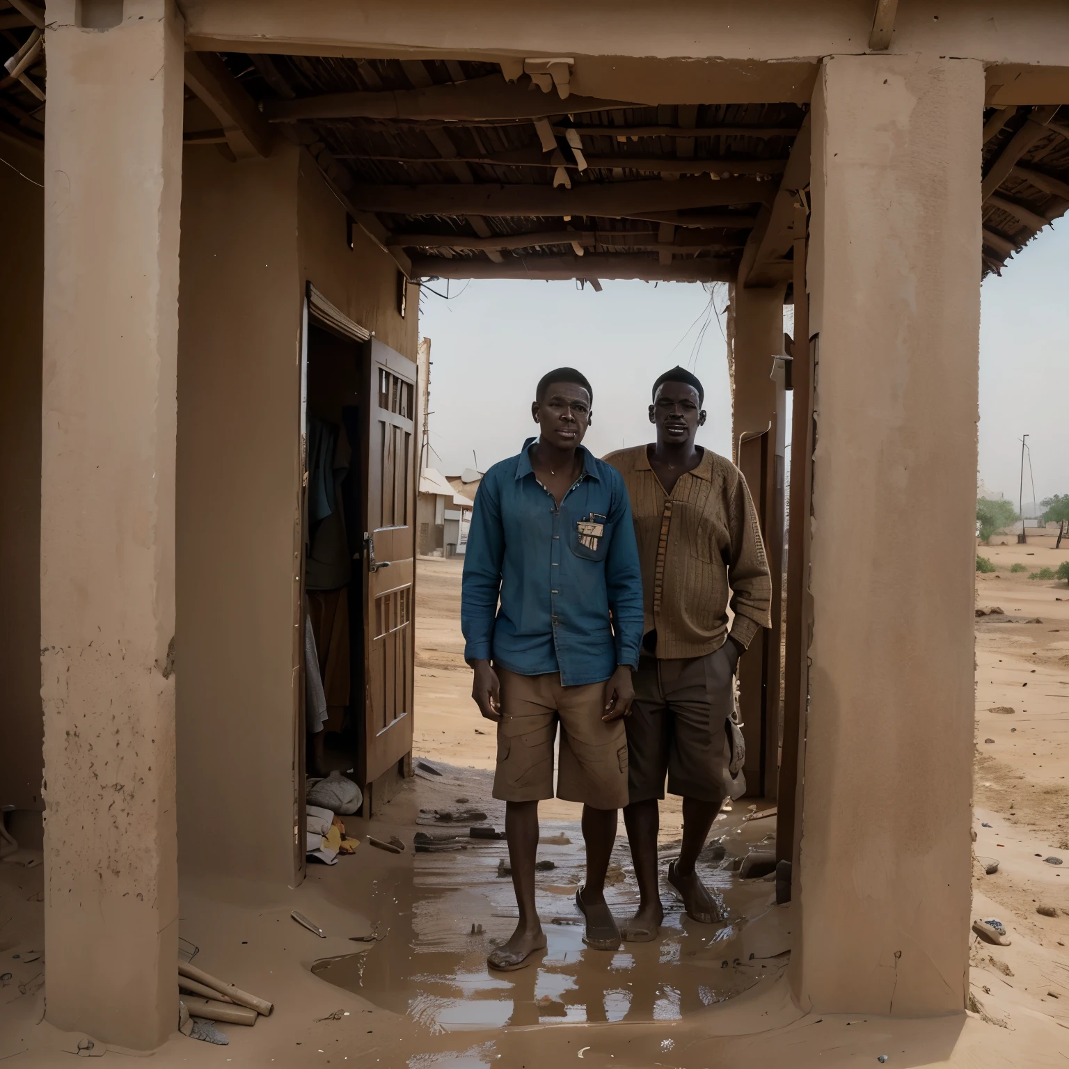 Creates an African in a poverty where he built the twin towers of mud