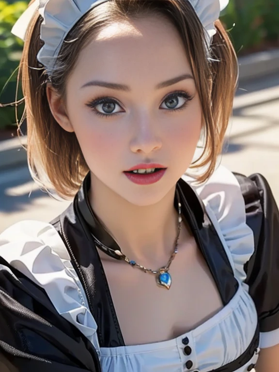 (best quality, 8k, photorealistic:2.0), (solo, one girl:2.0),(shine a bright light on women:1.8),(ultimate beautiful girl:2.0),(shiny skin),(oily skin),(blonde hair:1.7),(short hairstyle:1.5),(cool beauty:2.0),Blush brown makeup , dark eye makeup , use pink glossy lipstick,(big beady eyes girl:1.5),(droopy eyes girl:1.5),(blue eyes:1.5),(thin girl:1.5),(baby face girl:1.5),(sex appeal:1.3),(sweet smelling girl),(she works for low wages:1.5),(kind-hearted woman:1.5),(she has a nice smile),(woman with a happy look:1.3),(she is very sociable),(from a very poor family:1.5),(virgin girl),(She is a secret pervert.),(she covertly lewd),(she looks so erotic),chuuChloe,(woman with very soft breasts),(woman fantasizing about sex),(allurement),(impressive eyes:1.5),(clean girl),(affability),(cute smile),(good personality),(serious personality),(wants sex),(want to masturbate),(want to have sex forcibly),(insists on the chest),(nipples hard erect inside clothes),(relaxing time),(hair ornaments),(compassion),(impurity),(love filled),(get horny),(No love experience),(private room),(maid costume:1.5)
