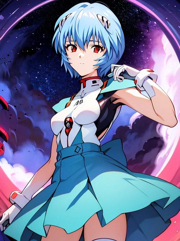 rei ayanami, vestido, Lluvia, inexpresivo, cara neutra, noche
