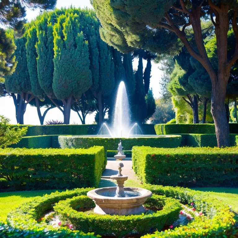 “Fountain in the Villa Adelgaide Park in Rome” prompt: “Beautiful fountain in Villa Adelgaide park”