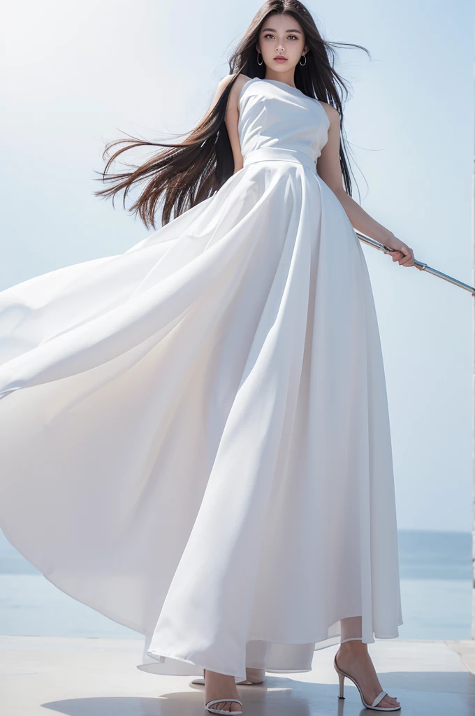 1 beautiful woman,Mage,Gorgeous long skirt,Full body standing,solo,Clear facial features,Clean lines design,Transparent Background,(masterpiece,Top quality,Best quality,Ultra-high resolution,Clear facial features,beautiful eyes,Beautiful face)