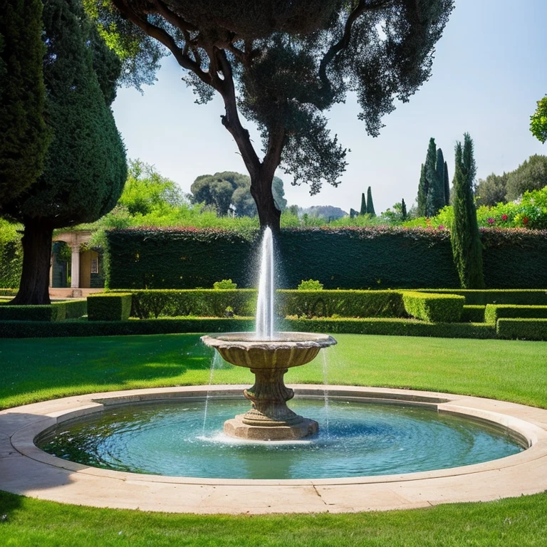 “Fountain in the park of the Villa Bonaparte Museum in Rome” prompt: “Beautiful fountain in the Villa Bonaparte Museum Park”
