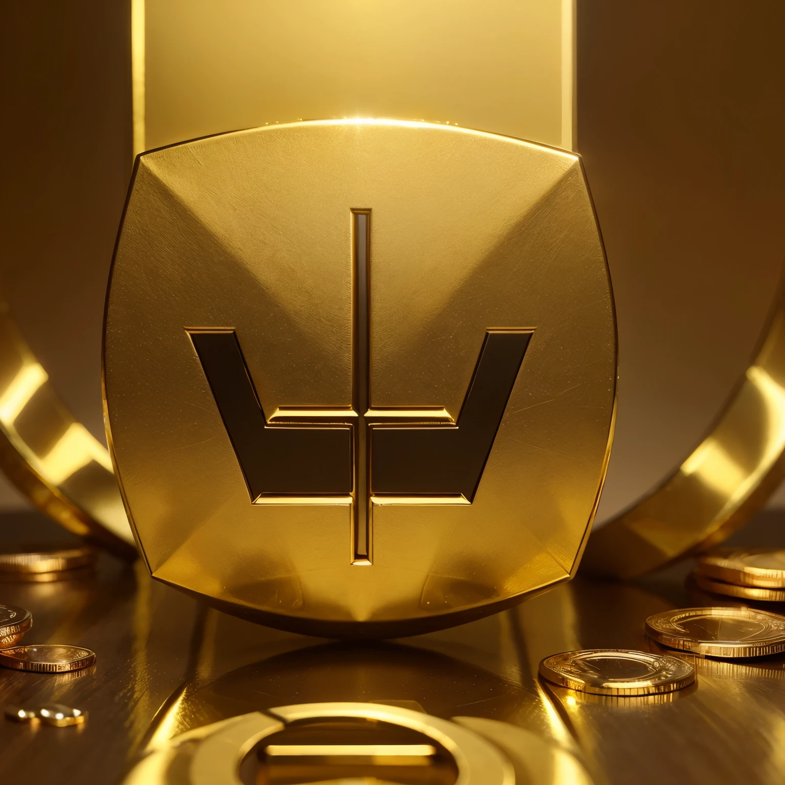"Design a sleek and sophisticated logo for TokenTalk, incorporating elements of gold to convey wealth and prestige, while also capturing the essence of cryptocurrency and blockchain technology."