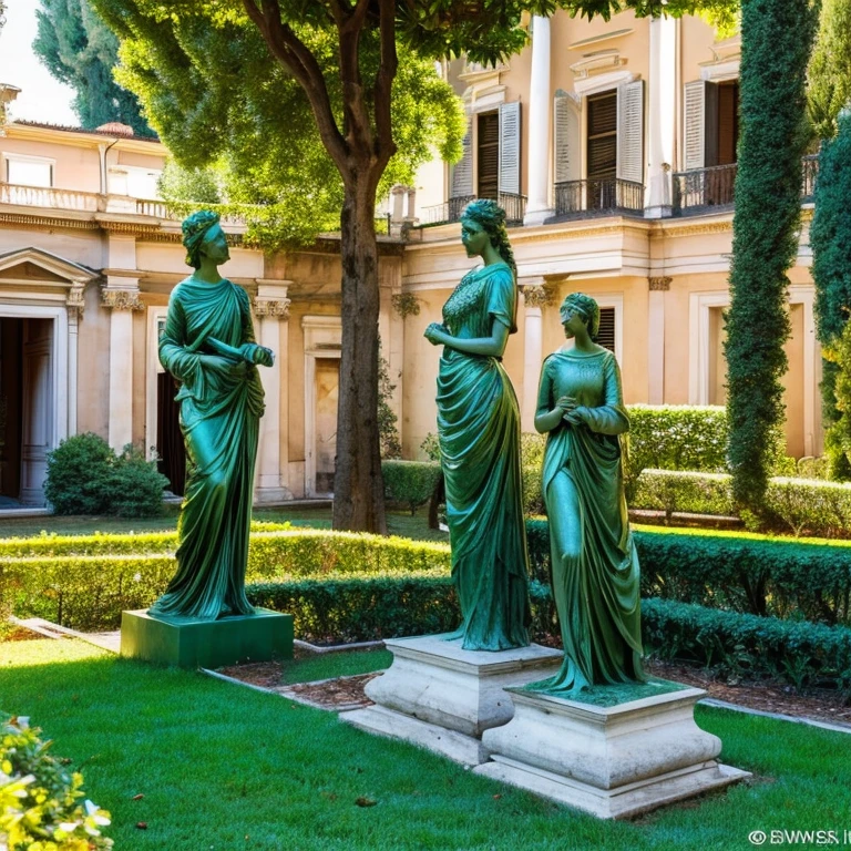 “Sculptures in the Villa Doria Pamphili Gardens in Rome” Prompt: “Beautiful sculptures in the Villa Doria Pamphili Gardens”
