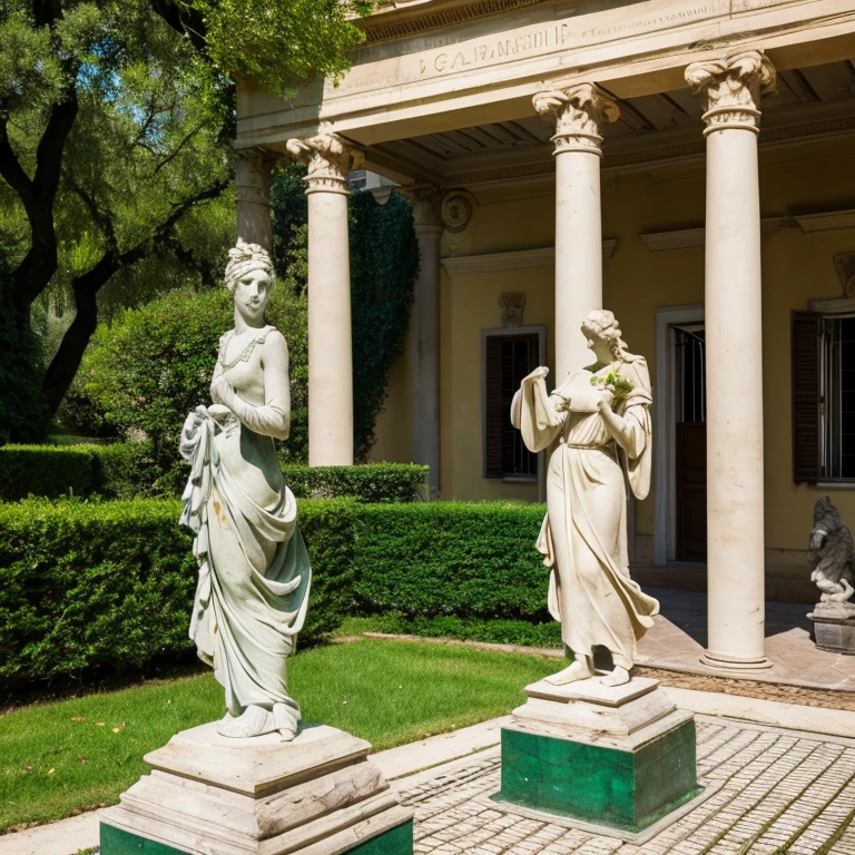“Sculptures in the Villa Scalabrini Park in Rome” Prompt: “Beautiful sculptures in Villa Scalabrini Park”