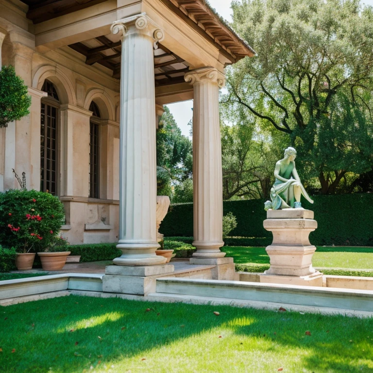 “Sculptures in the Villa Adelgaide Park in Rome” Prompt: “Beautiful sculptures in the Villa Adelgaide park”