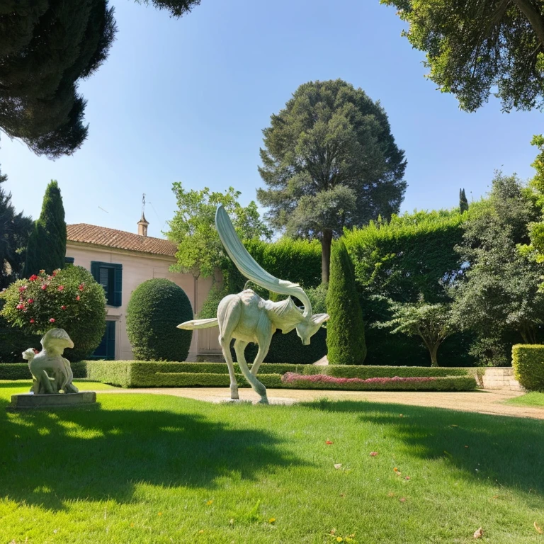 “Sculptures in the Villa Bottini Park in Rome” Prompt: “Beautiful sculptures in Villa Bottini Park”