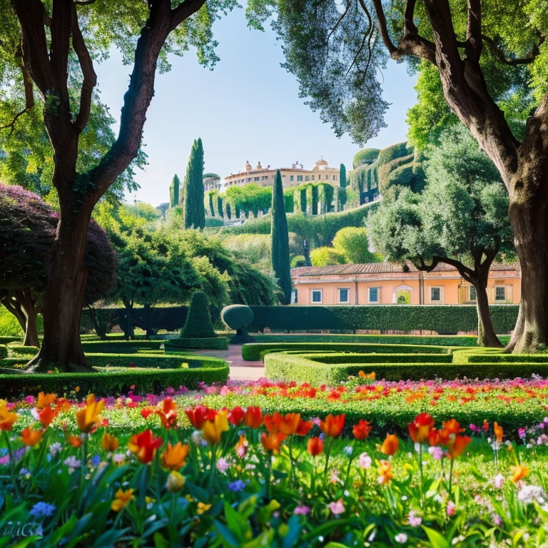 “Flowers in the Villa d&#39;Este Park in Rome” Prompt: “Beautiful flowers in Villa d&#39;Este Park々”