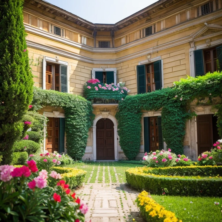 “Flowers in the Villa Albani Park in Rome” Prompt: “Beautiful flowers in Villa Albani Park々”