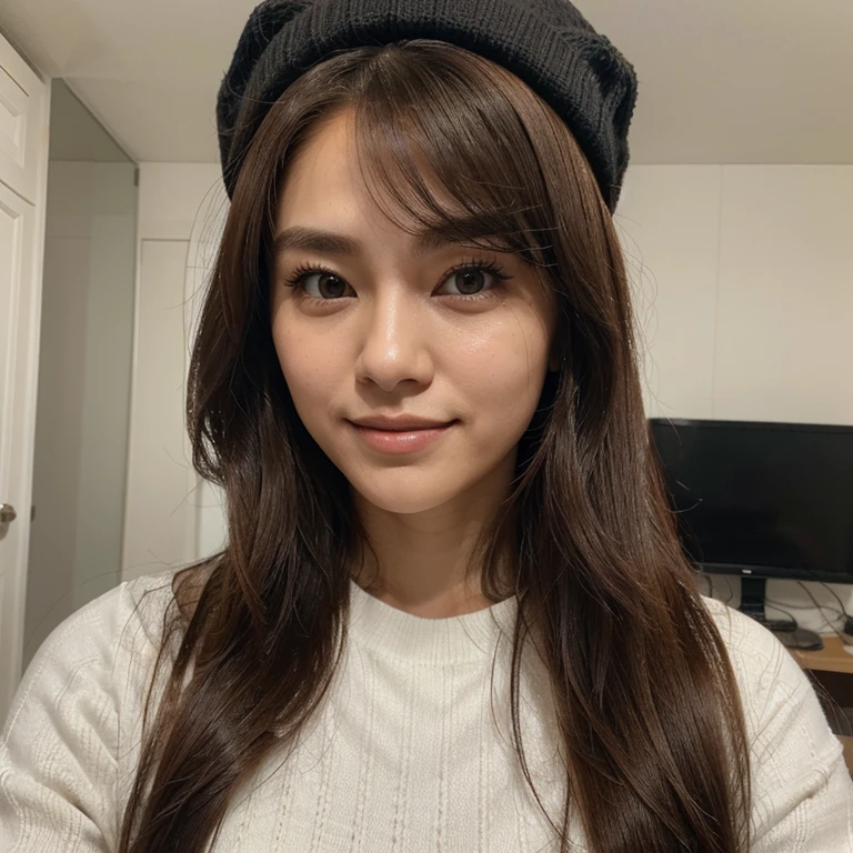 /imagine Sofia is a 27 year old Korean woman, Your hair is long, de um tom castanho, geralmente penteados de maneira profissional, mas com um toque moderno que reflete sua personalidade empreendedora. Your eyes are expressive, brown and convey determination and focus. A warm smile that radiates confidence and friendliness.