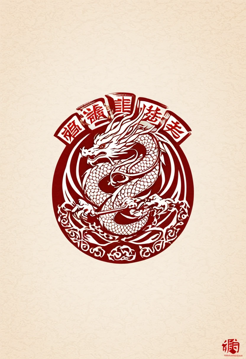 make a logo of a wushu school called dragon honor with neutral colors and Chinese style