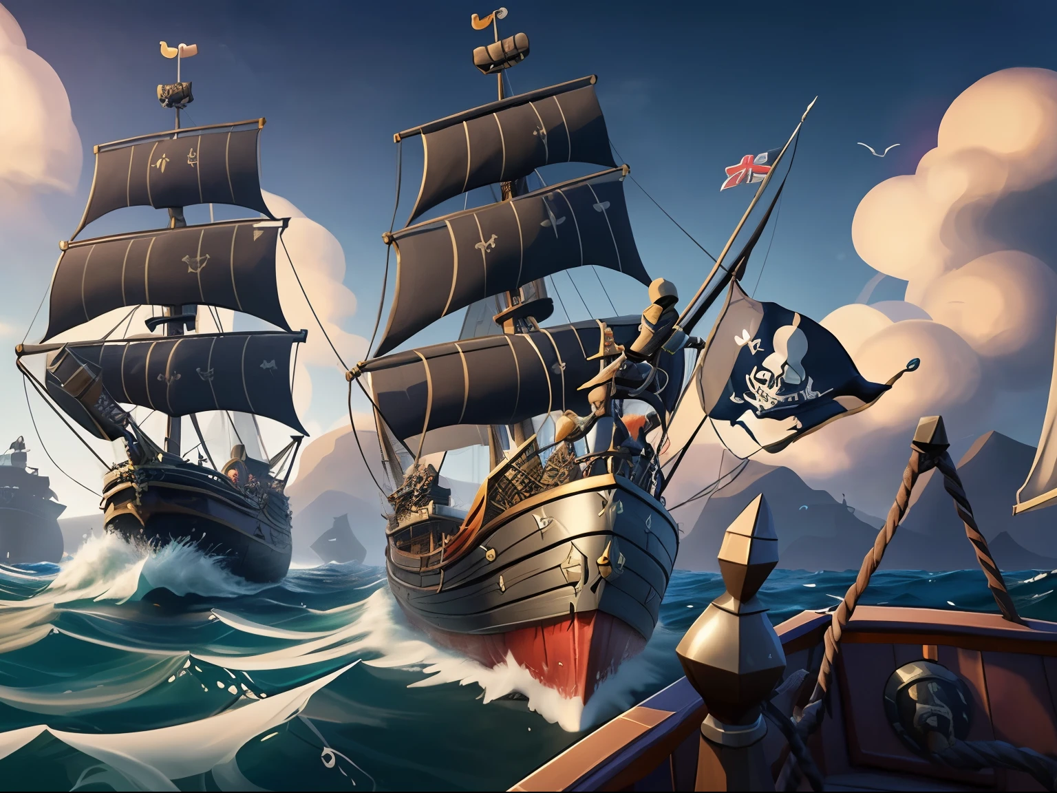 Inspired by the hit video game, Sea of Thieves: Voyage of Legends is a competitive seafaring game of piracy for 2-4 players.
Explore the high seas with your friends in voyages packed with danger and excitement, but don't forget - only one of you can be crowned a Pirate Legend...