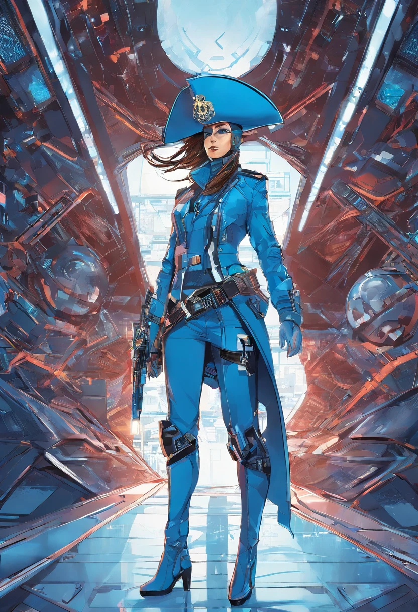 Un Pirate avec une tenue bleu ciel sur un navire 