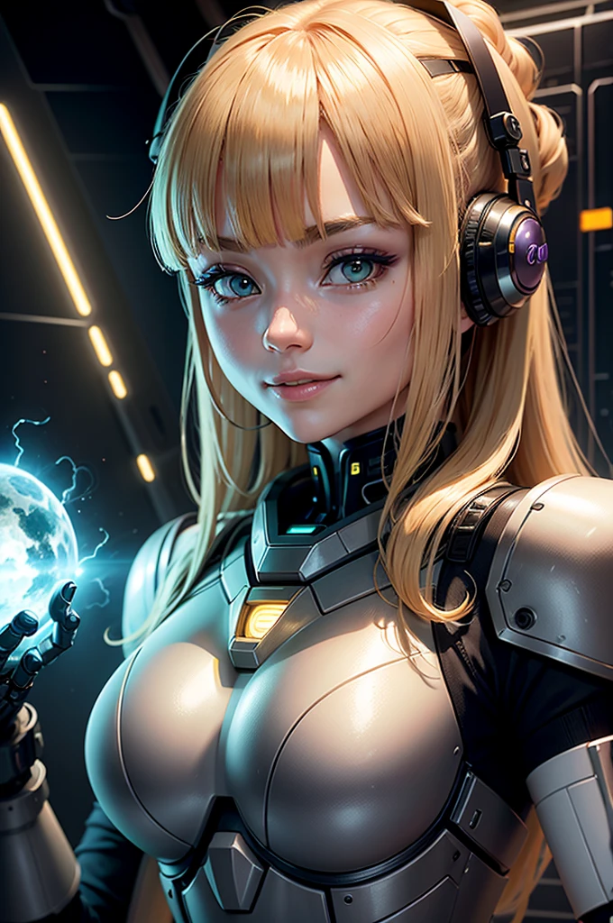 a young female android with hyper realistic anatomy, extremely detailed cyborg body, shiny metallic skin, glowing eyes, complex circuitry, science fiction, cinematic lighting, dramatic pose, photorealistic, 8k, highly detailed, masterpiece