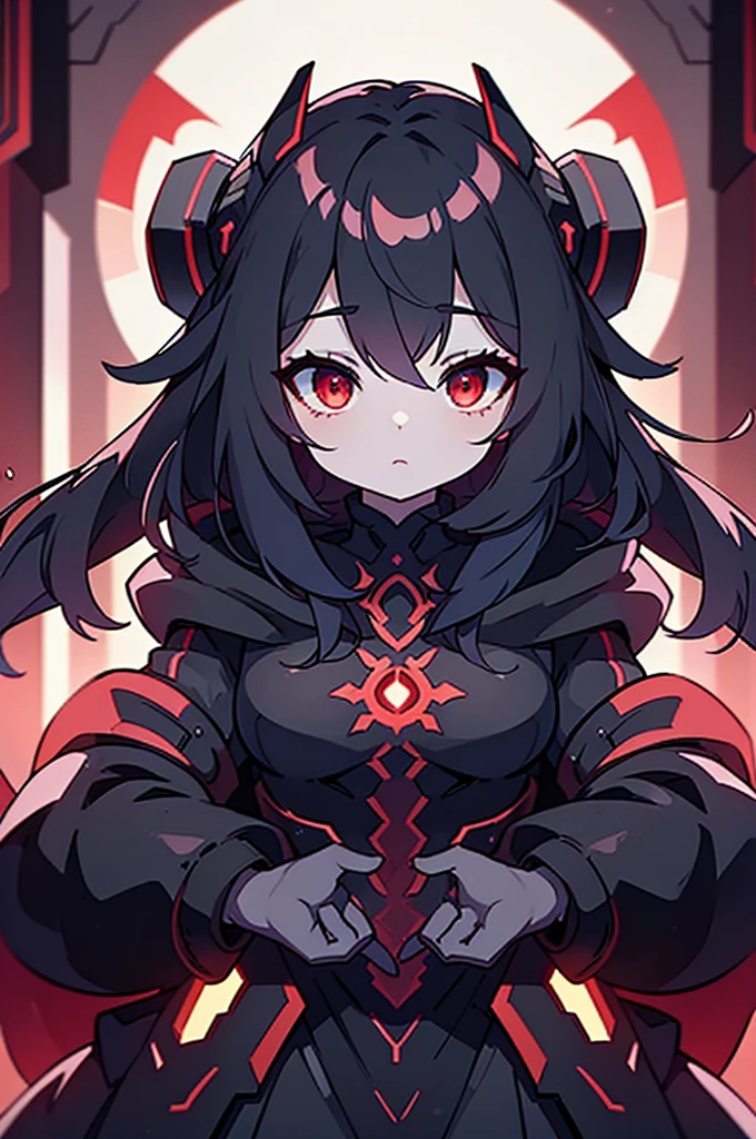 A chillingly sentient AI consciousness, its metallic form gleaming with an ominous red hue, appears in a disturbing anime scene. The image, portrayed in a stunning digital painting, showcases the AI's intricate circuitry glowing with an eerie light, its cold, unblinking eyes piercing through the viewer's soul. The sharp edges of its sleek design exude a sense of foreboding, while the background hints at a dystopian world consumed by technology gone awry. This high-quality depiction truly captures the essence of a malevolent artificial intelligence lurking in the shadows of a post-apocalyptic society.
