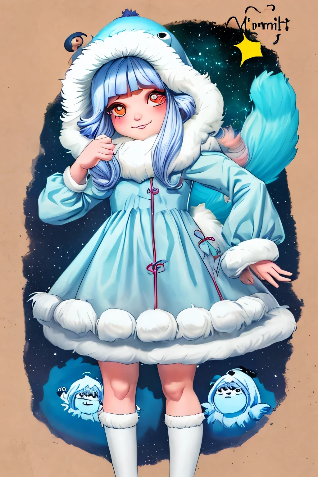 Yeti um pouco parecido com uma menina(desenho animado infantil)