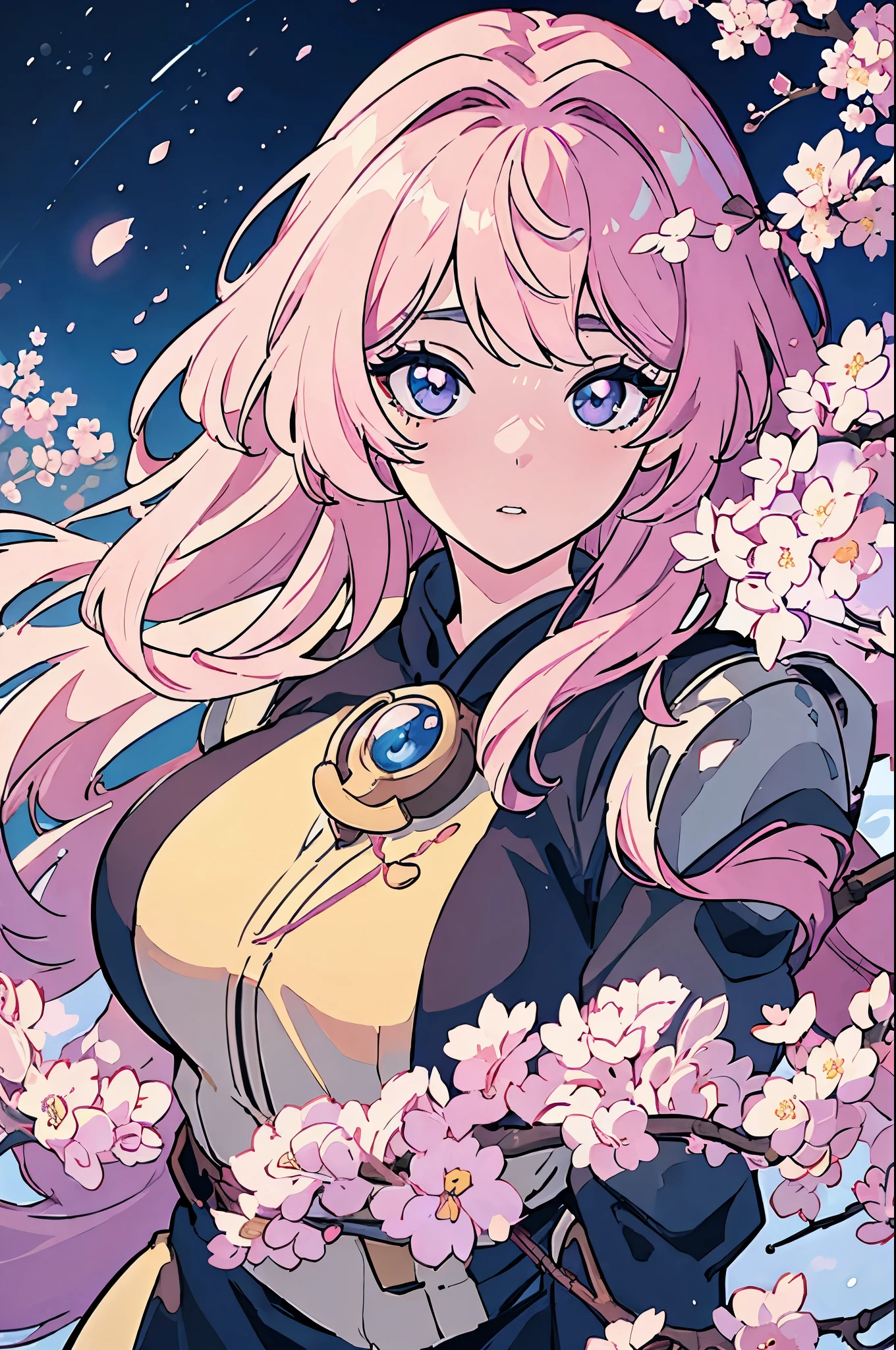 (best quality,4k,8k,highres,masterpiece:1.2),ultra-detailed,realistic,anime girl,beautiful detailed eyes,beautiful detailed lips,extremely detailed eyes and face,long eyelashes,anime style,digital illustrations,colorful,soft shading,gentle lighting,flowing hair,cute ,playful expression,dynamic pose,sakura blossoms in the background