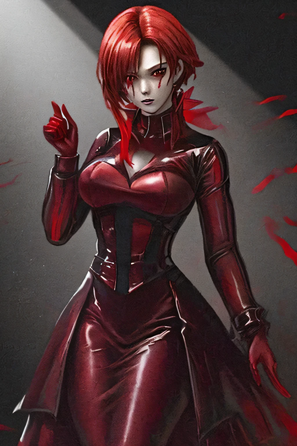 Resident evil red queen a red holographic girl who commands an evil organization of soldier-like agents 