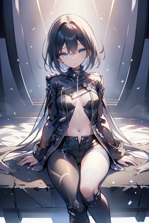(masterpiece, Best quality, Ultra detailed, best shadow), (detailed background,dark fantasy), (Beautiful detailed face), high contrast, (Better lighting, very gentle and beautiful), ((Cinematic light)), colorful, hyper detail, dramatic light, complex parts, (Cute naked crystal girl monster , shows butt,