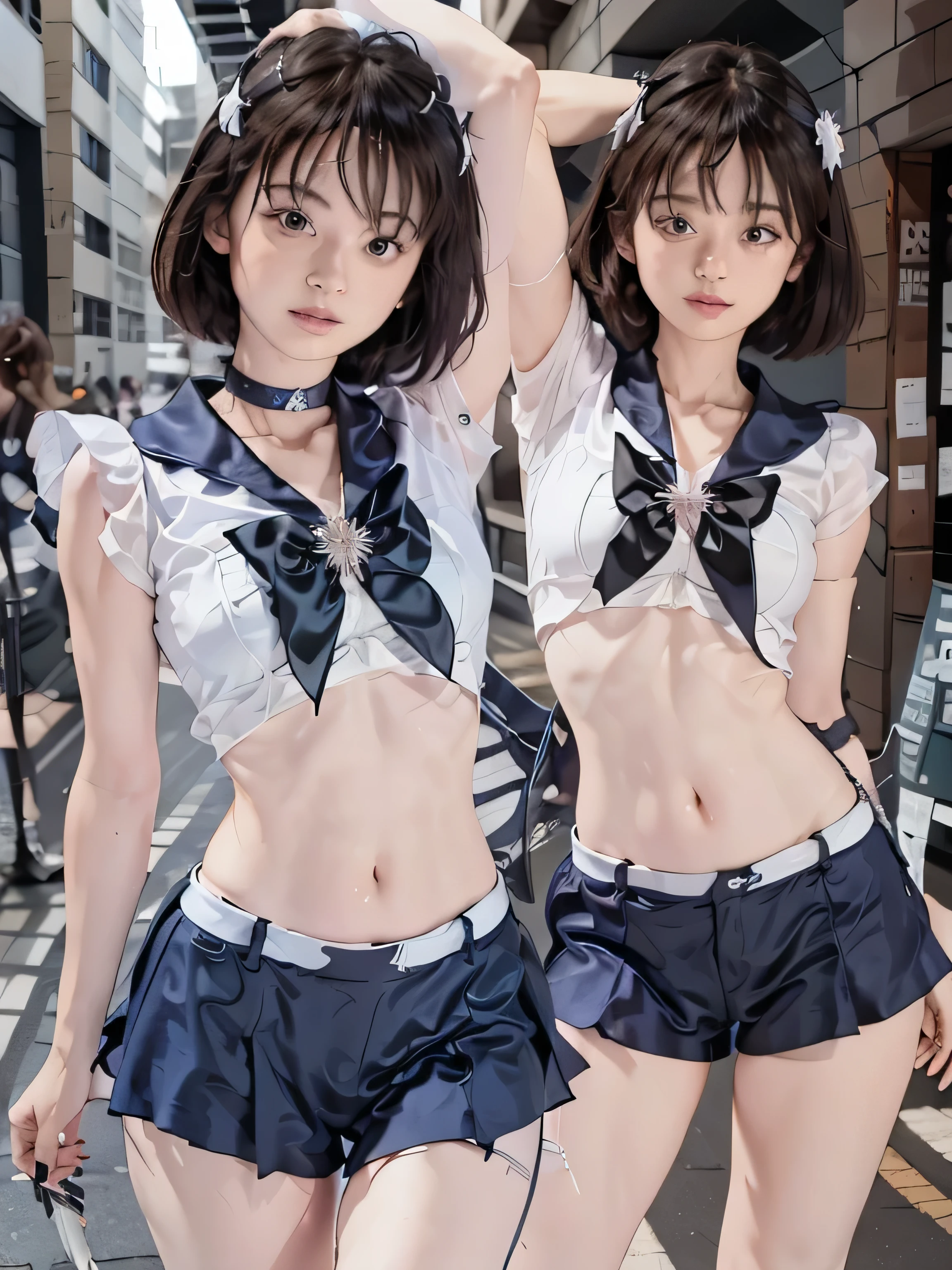 sailor saturnがCowgirlで性交する, (((realistic, highest quality, High resolution, real women pictures:1.2))), (((sailor saturnのレオタードを着ている16歳の女子高校生:1.4)), (sailor saturnのコスチューム), (slender body shape:1.9), Cowgirlで性交する, ((anatomically correct:1.2)), (She is wearing a white Sailor Senshi leotard whose fabric is too thin..:1.2), vaginaに陰茎を挿入するCowgirlポーズ, curved body, 大きく股を開いてCowgirl, white leotard too close to the skin, vaginaの詳細な描写, beautiful thighs, Huge penis is pushed up by the girl&#39;vagina, nose too small, toned stomach,  beautiful girl has sex with her clothes on, saddle, Cowgirl, Tears spill out, Girl straddles guy, (normal limb), Too cute small face, the whole body is wet, put your hands behind your head, nostrils are not visible, realistic, vaginaが濡れている, lips slightly open, (anatomically correct:1.2), A guy inserts a penis into a girl, sailor saturn, (In the shopping district during the day), short hair with bangs, (少女が男とCowgirl性交する)